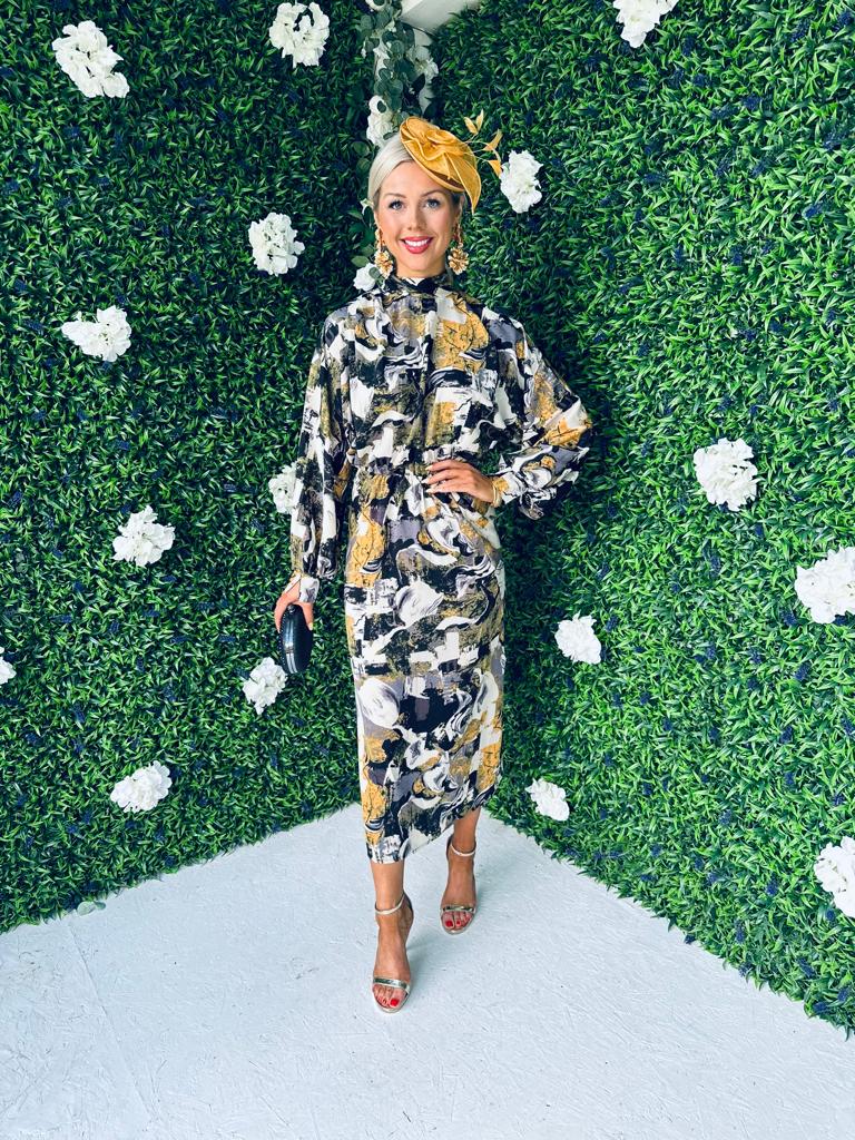 Shirly High Neck Midi Dress Multi