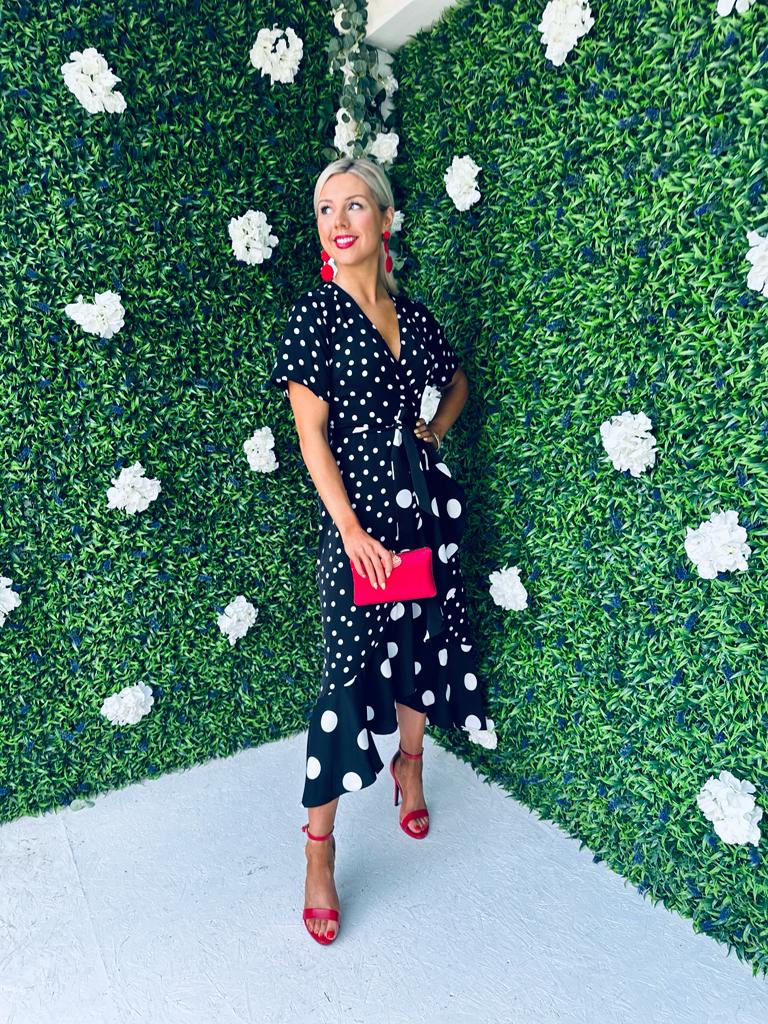 Maisie Mixed Polka Dot Midi Dress