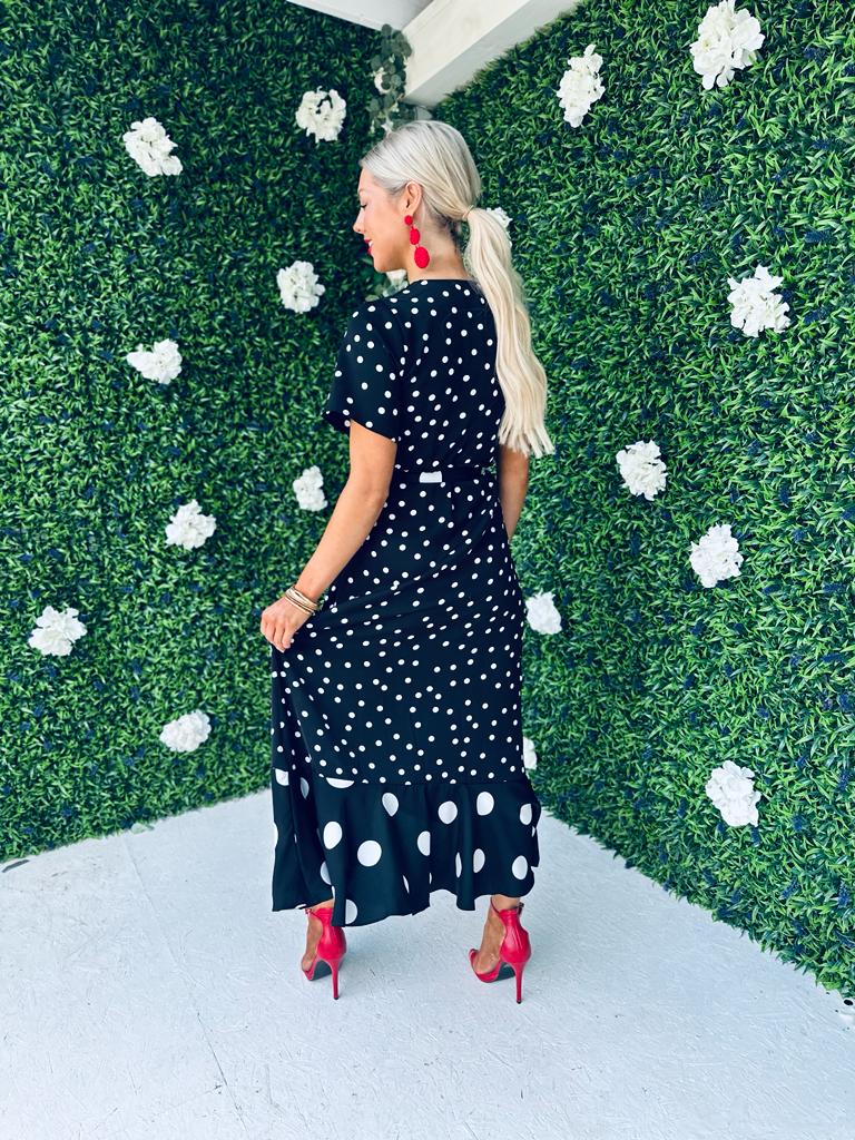 Maisie Mixed Polka Dot Midi Dress