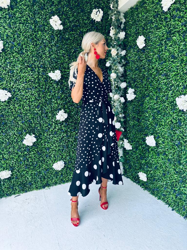 Maisie Mixed Polka Dot Midi Dress