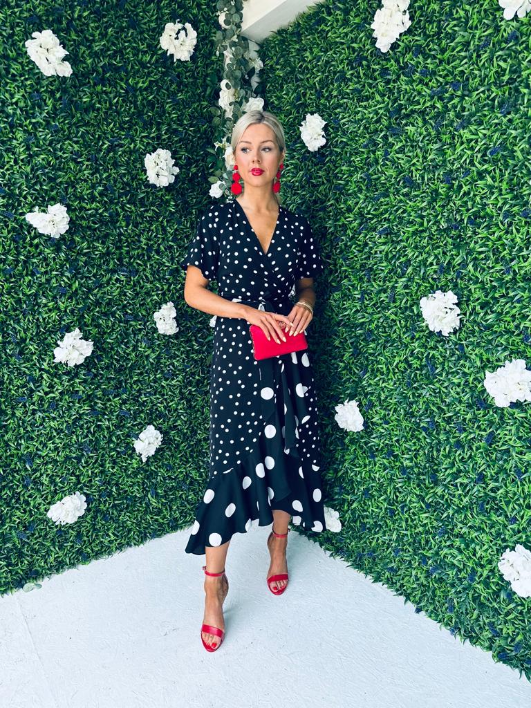 Maisie Mixed Polka Dot Midi Dress