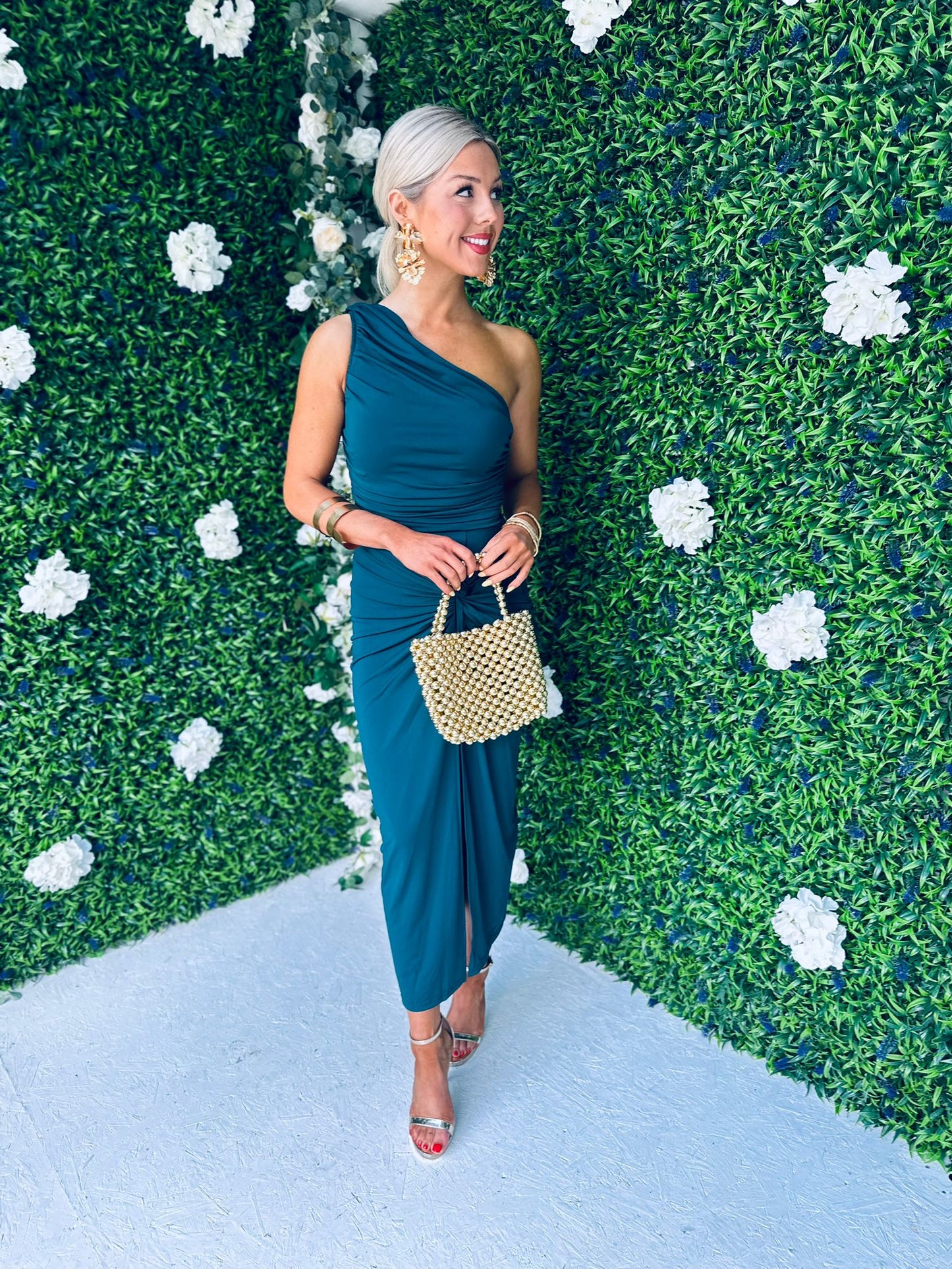 Brionna Midi Dress Teal