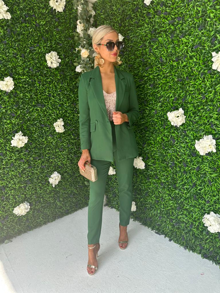Glenda Double Breasted Suit Emerald