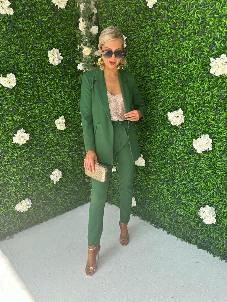 Glenda Double Breasted Suit Emerald