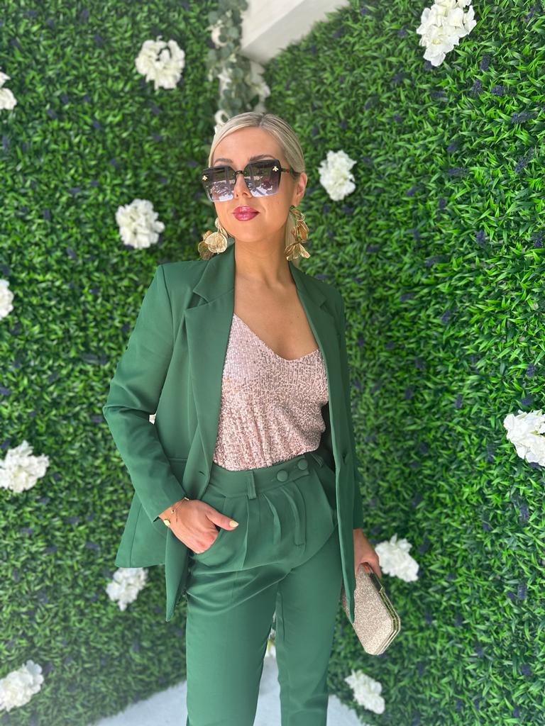 Glenda Double Breasted Suit Emerald