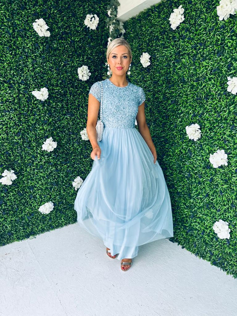 Pica Sequin & Tulle Dress Blue