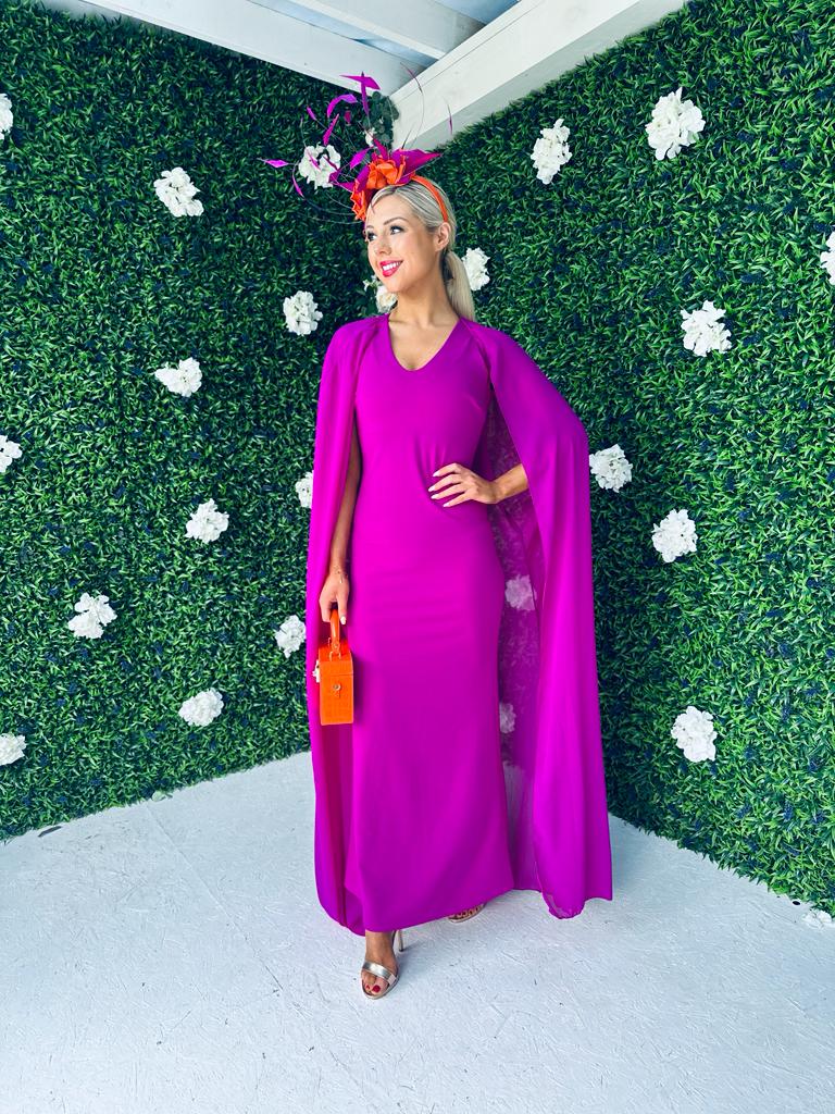 Phebe Cape Bodycon Dress Orchid
