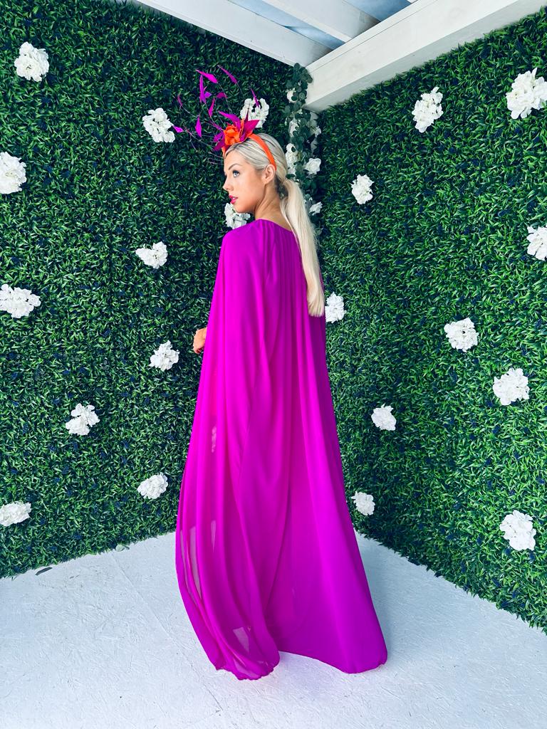 Phebe Cape Bodycon Dress Orchid