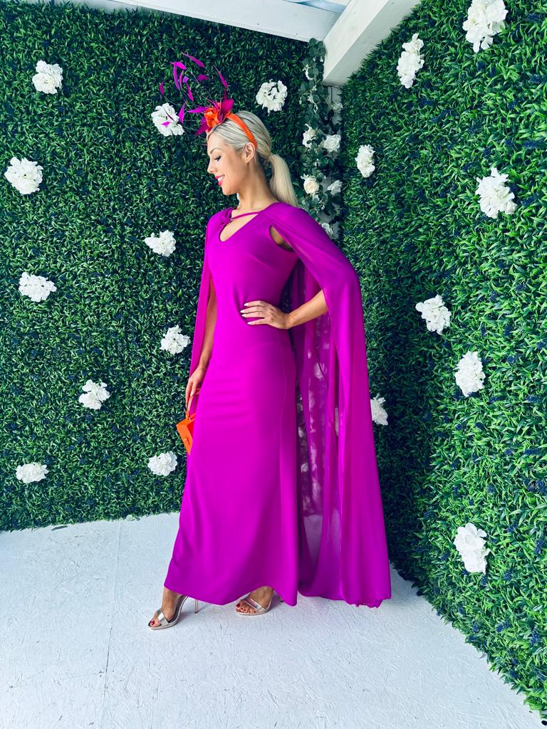 Phebe Cape Bodycon Dress Orchid