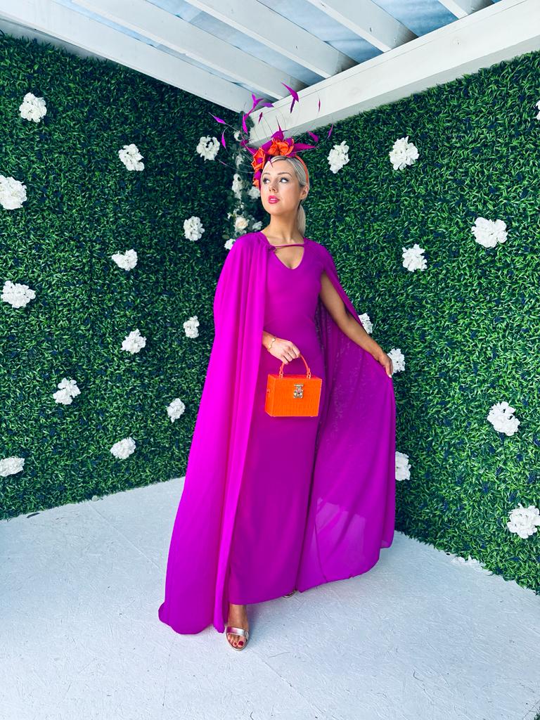 Phebe Cape Bodycon Dress Orchid