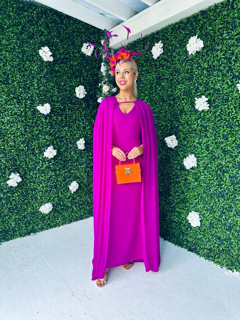Phebe Cape Bodycon Dress Orchid