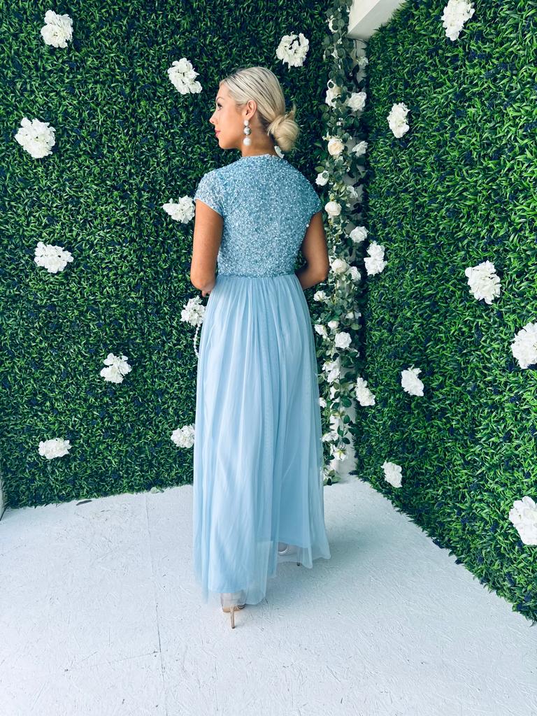 Pica Sequin & Tulle Dress Blue