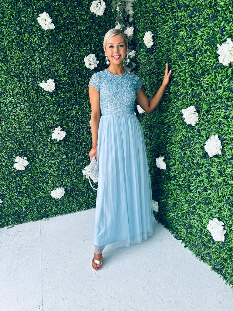 Pica Sequin & Tulle Dress Blue