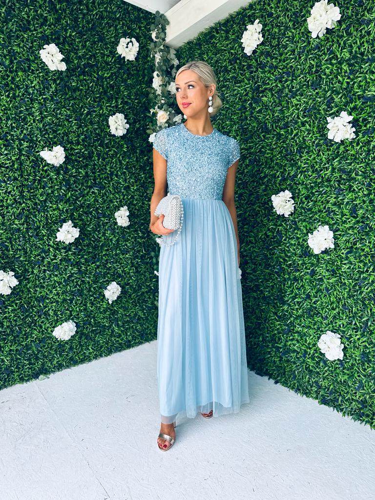 Pica Sequin & Tulle Dress Blue