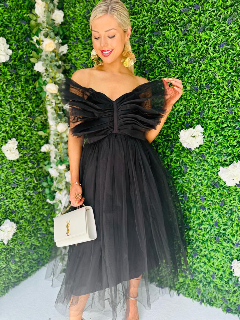 Beki Bow Occasion Dress Black