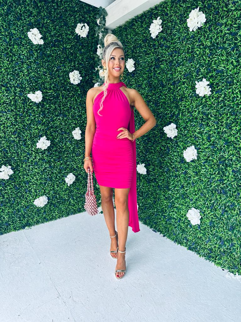 Clarice Mini Bodycon Dress Cerise