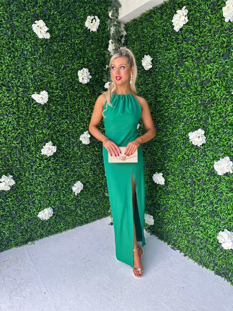 Bex Halter Neck Maxi Dress Emerald