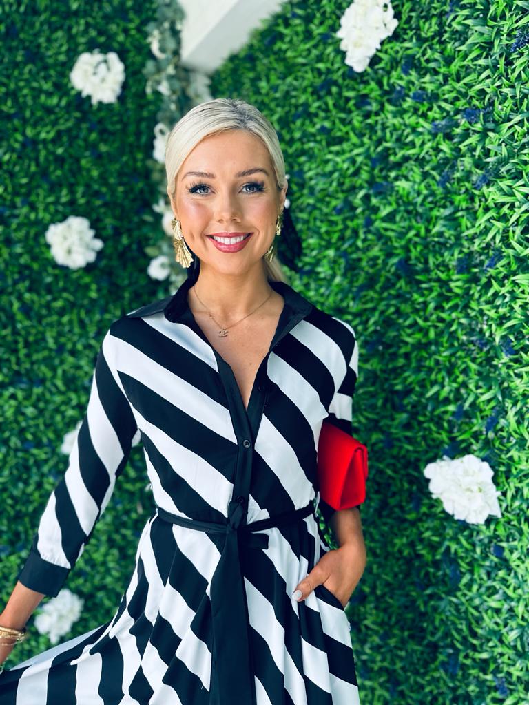 Brielle Shirt Maxi Dress Black White Stripe PRE ORDER Arriving 23 Sep