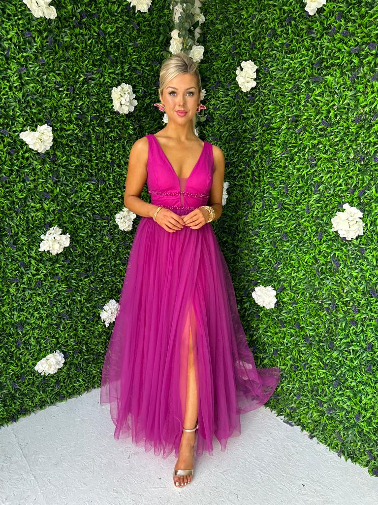 Lenore Tulle Maxi Dress Orchid