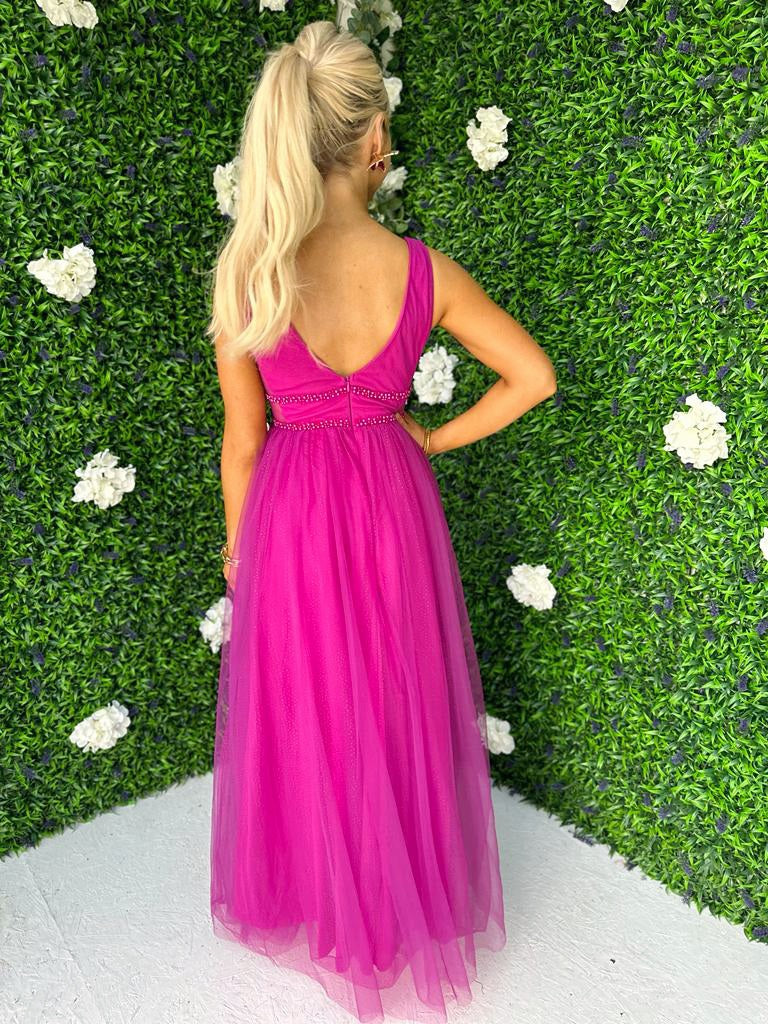 Lenore Tulle Maxi Dress Orchid