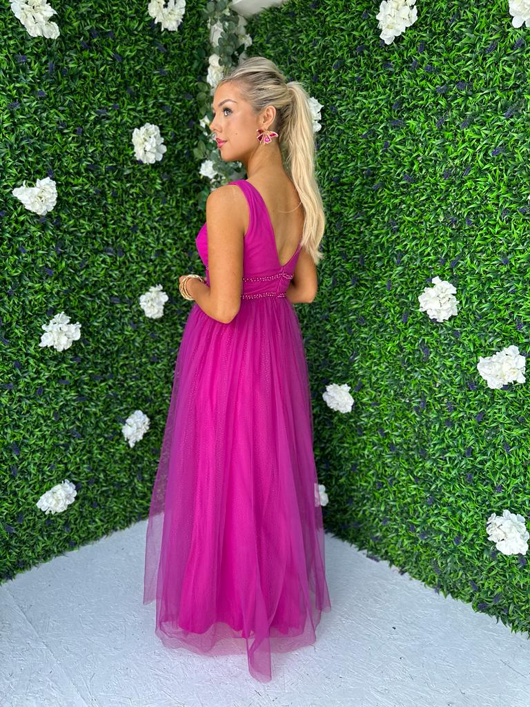 Lenore Tulle Maxi Dress Orchid