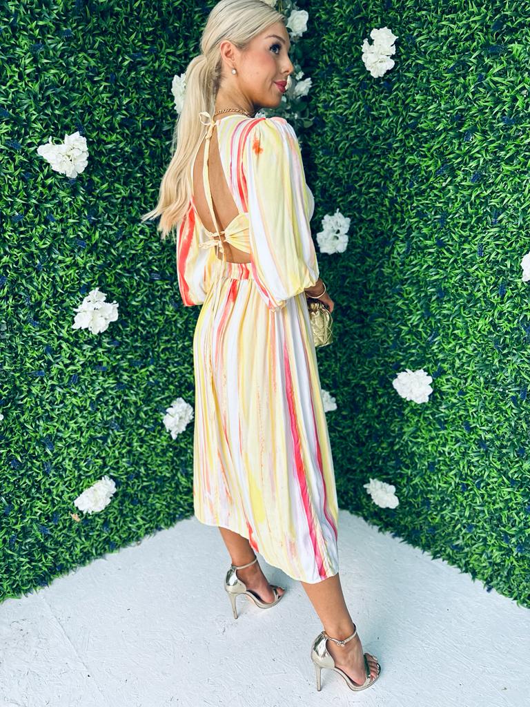 Joy Stripe Midi Dress Multi