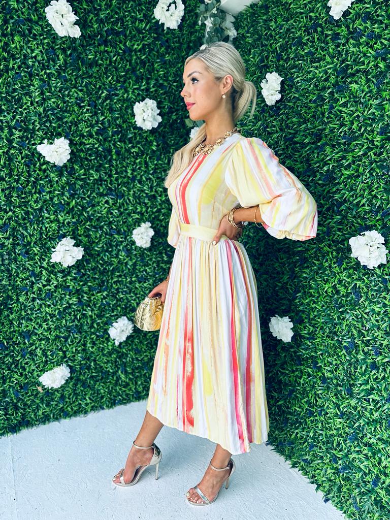 Joy Stripe Midi Dress Multi