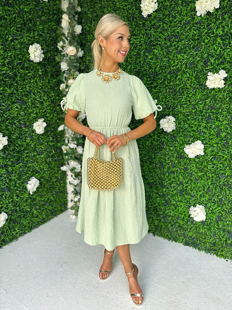 Remi Puff Sleeve Midi Dress Mint