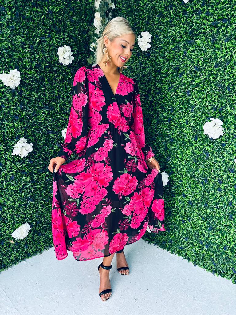Weslyn Midaxi Dress Floral Black