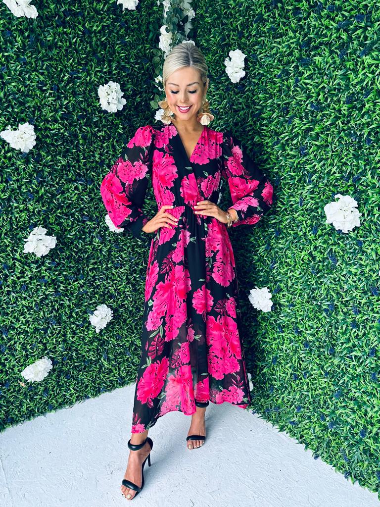Weslyn Midaxi Dress Floral Black