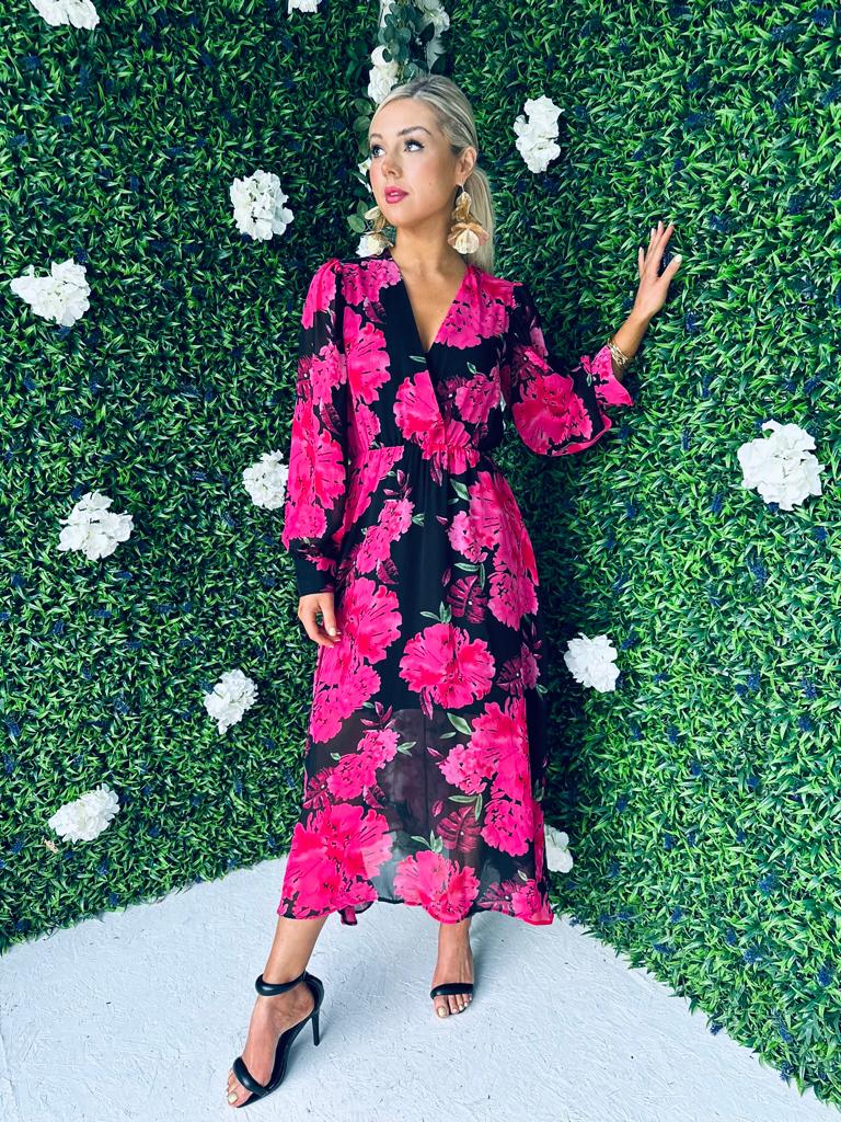 Weslyn Midaxi Dress Floral Black