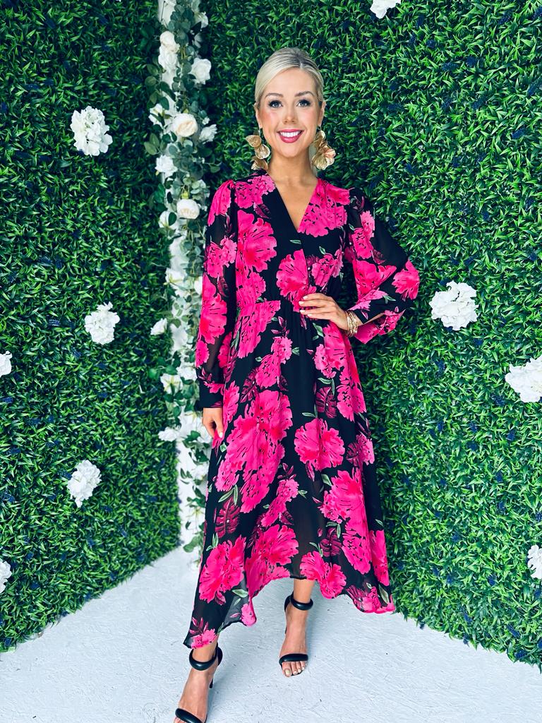 Weslyn Midaxi Dress Floral Black