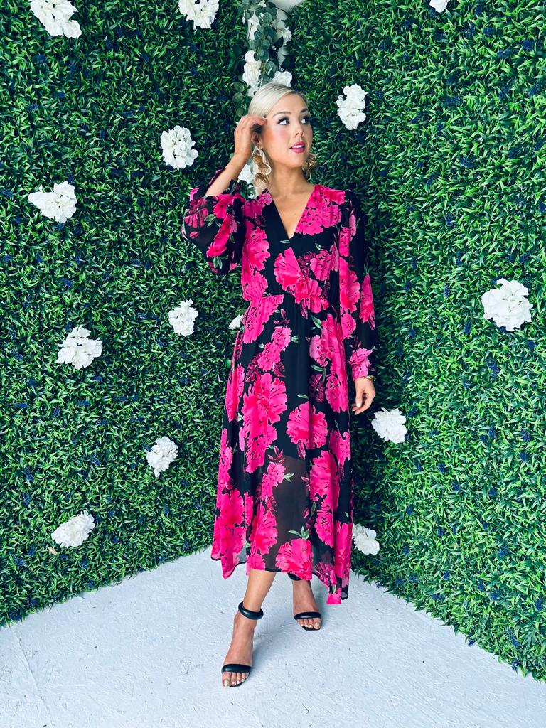 Weslyn Midaxi Dress Floral Black