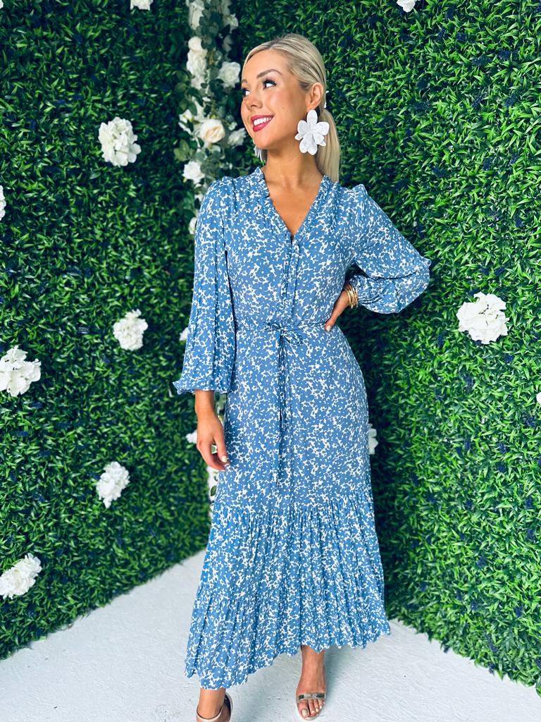 Sue Midaxi Dress Floral Blue