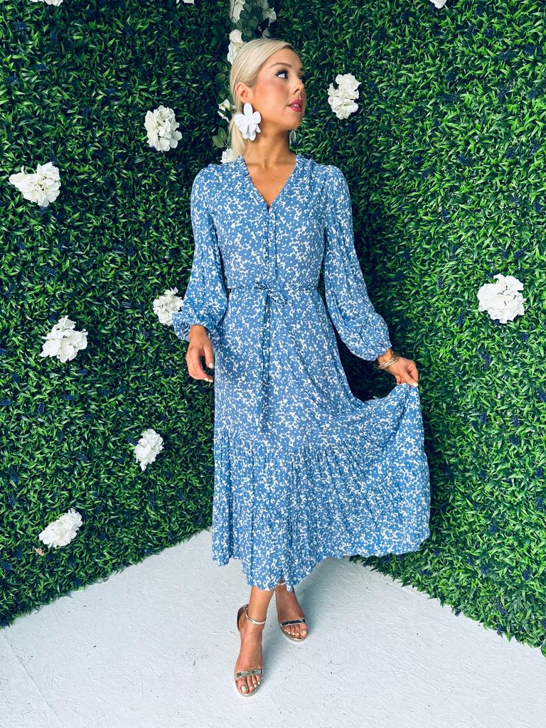 Sue Midaxi Dress Floral Blue