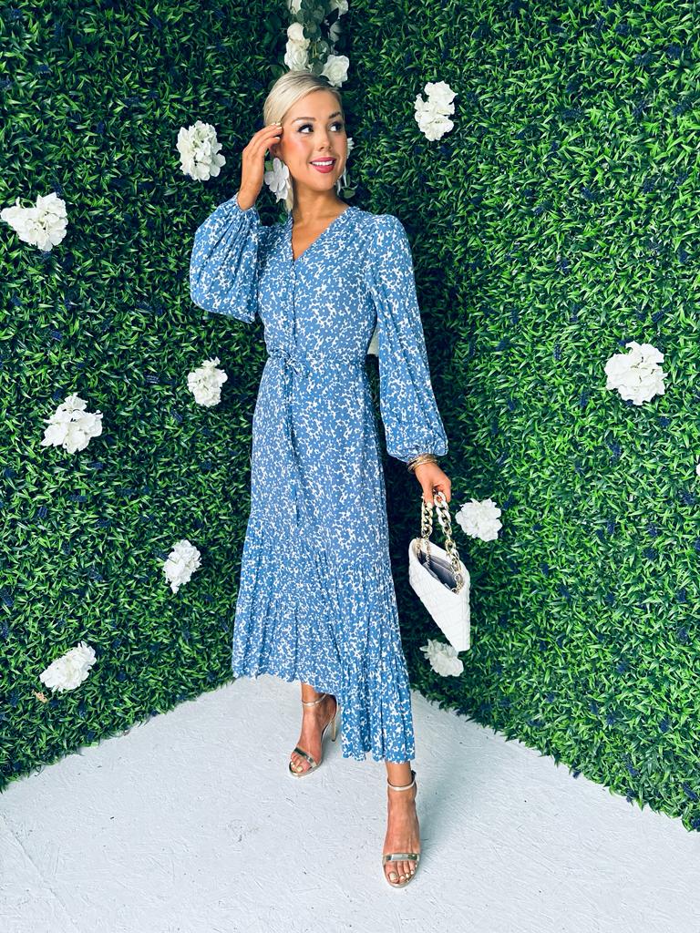 Sue Midaxi Dress Floral Blue