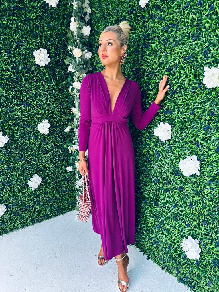 Katie Plunge Maxi Dress Orchid