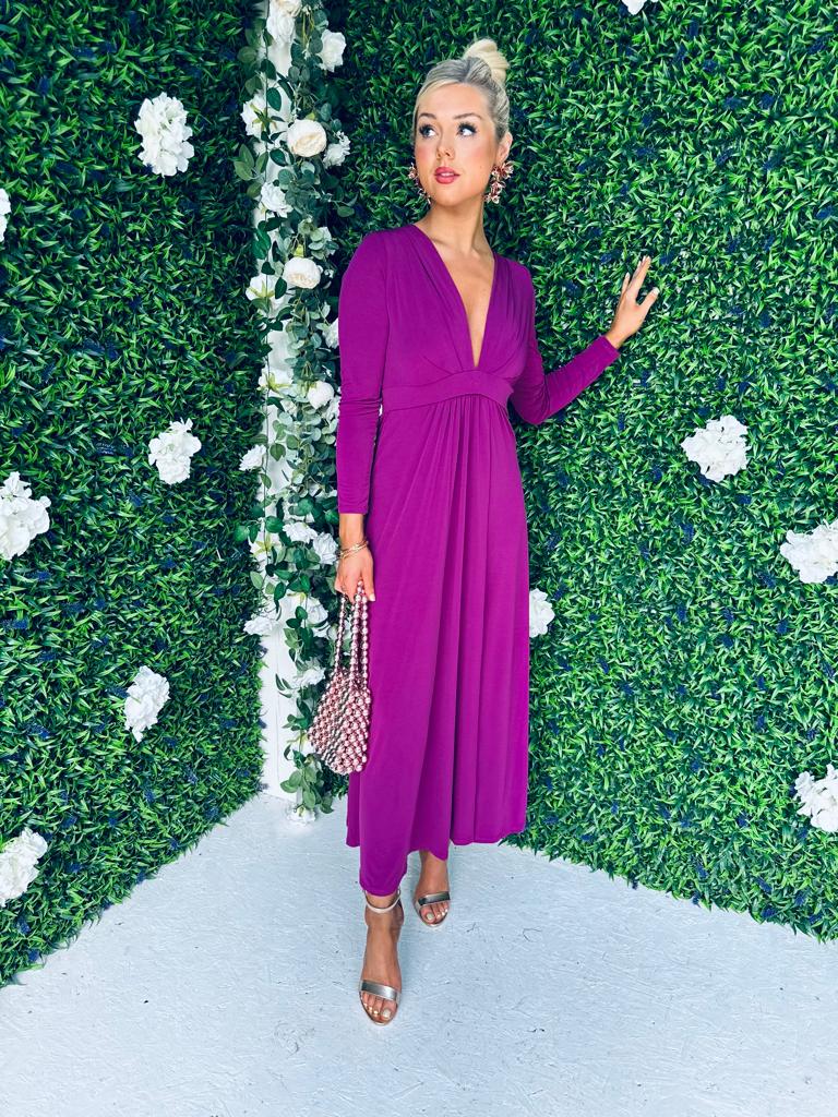 Katie Plunge Maxi Dress Orchid