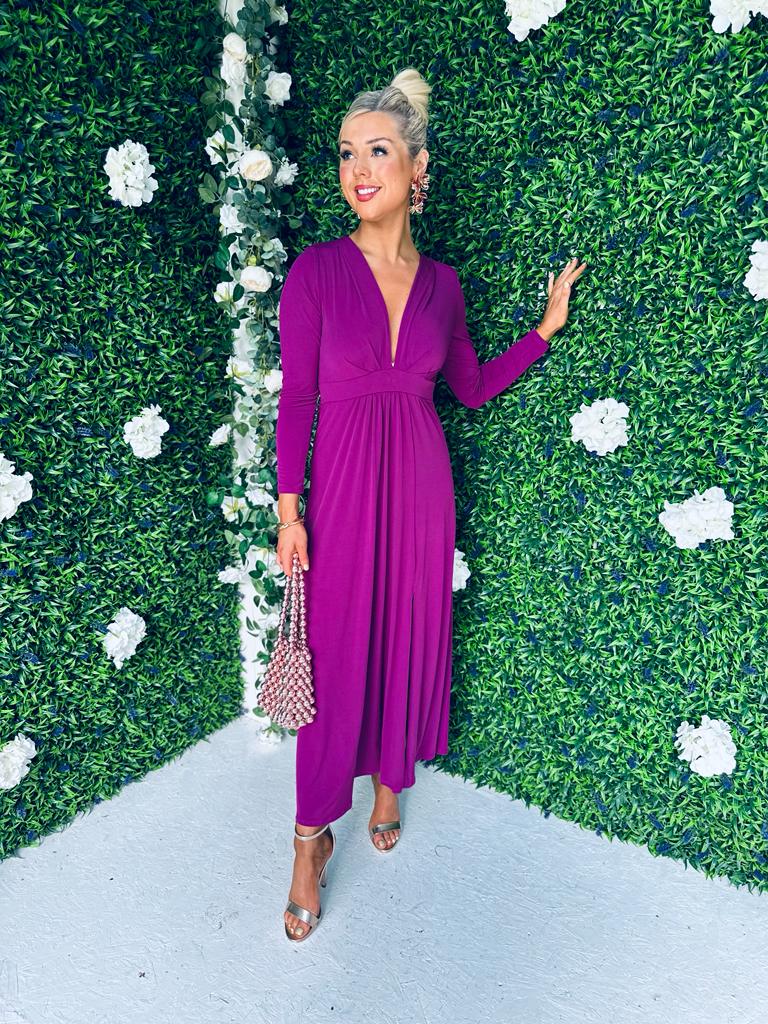 Katie Plunge Maxi Dress Orchid