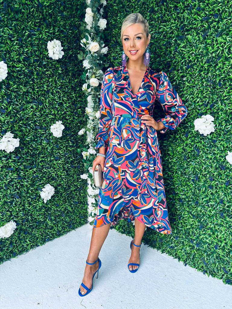 Henri Detailed Midi Dress Blue