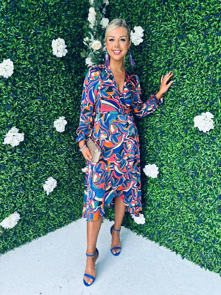 Henri Detailed Midi Dress Blue
