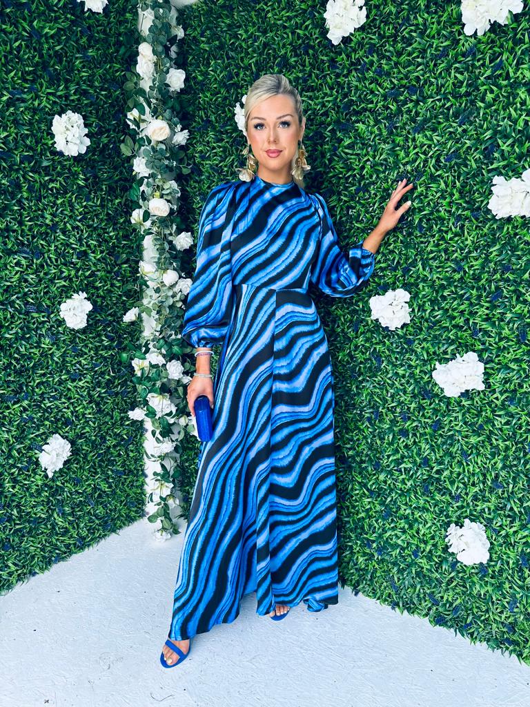 Doras Stripe Maxi Dress Blue