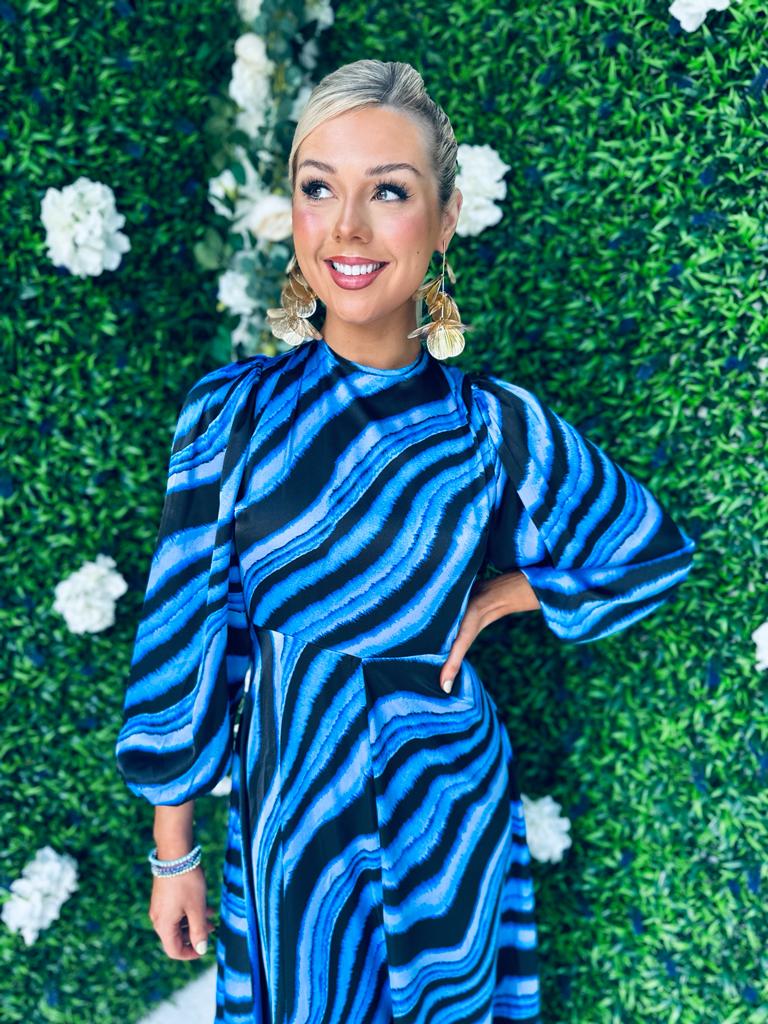 Doras Stripe Maxi Dress Blue