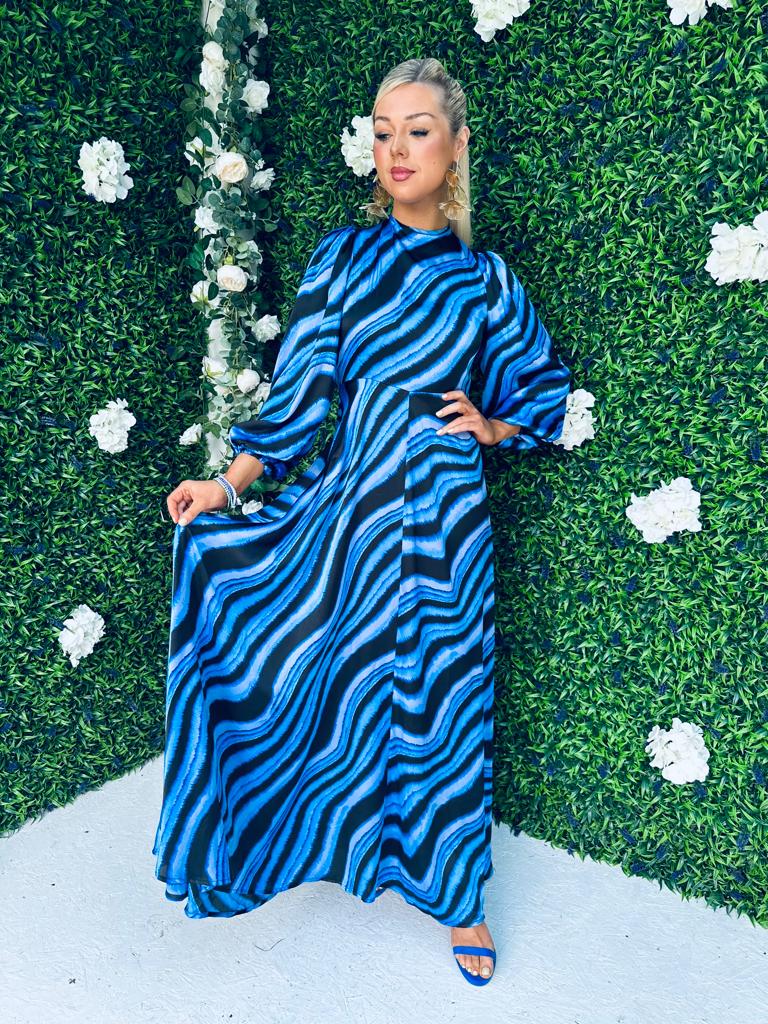 Doras Stripe Maxi Dress Blue