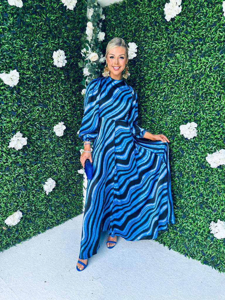 Doras Stripe Maxi Dress Blue