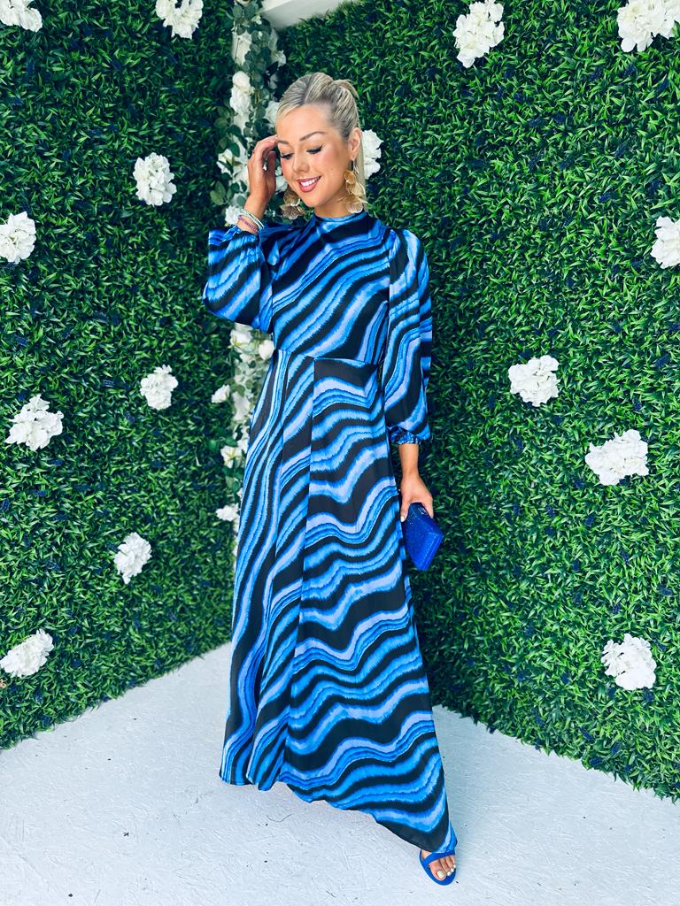 Doras Stripe Maxi Dress Blue
