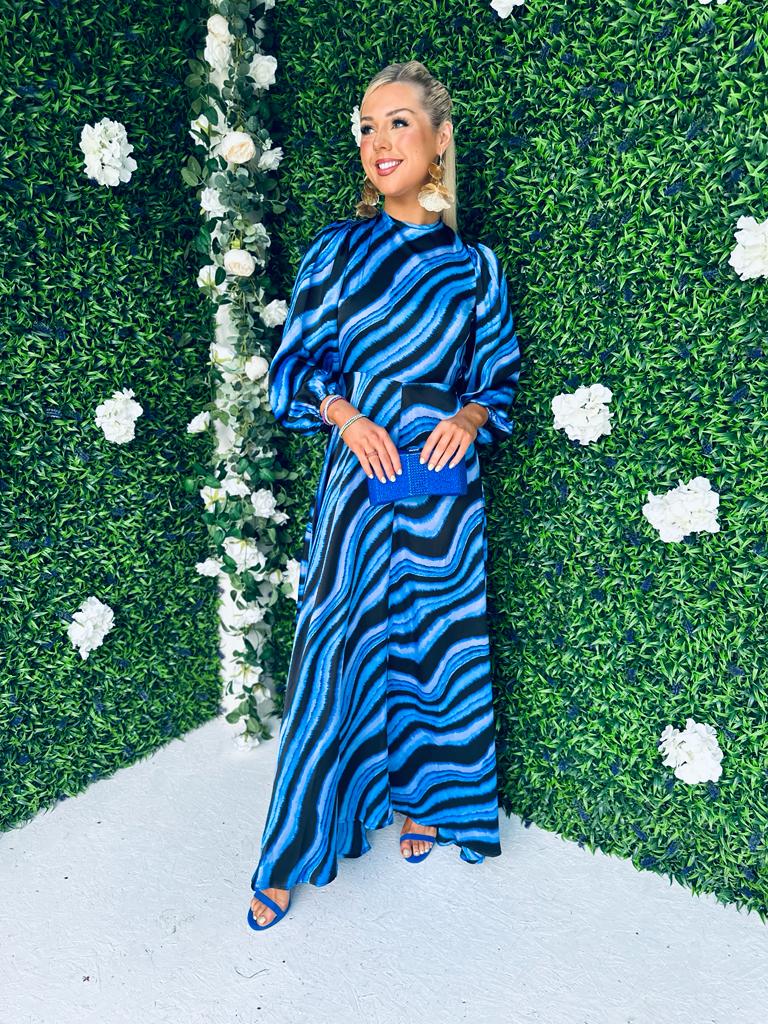 Doras Stripe Maxi Dress Blue