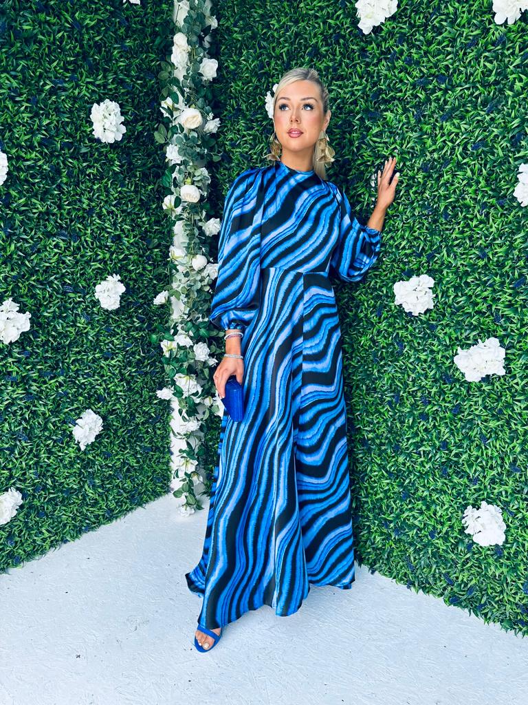 Doras Stripe Maxi Dress Blue