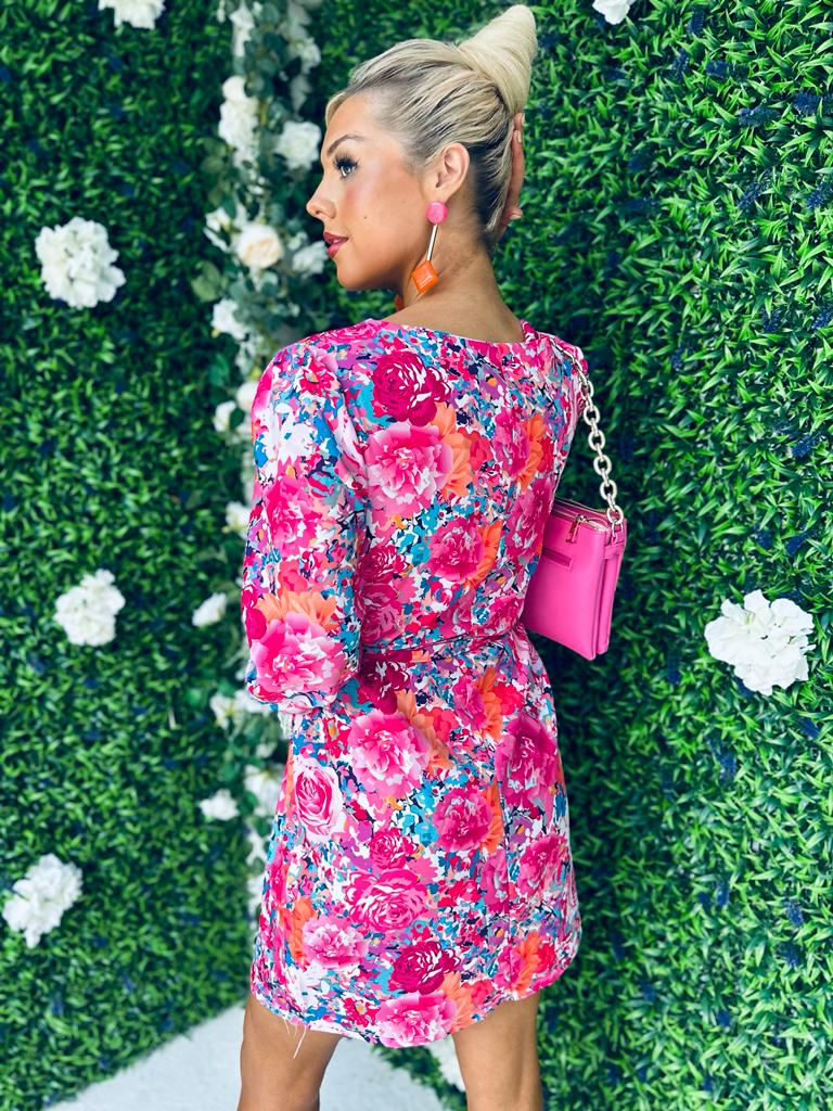 Cassy Mini Dress Floral Pink