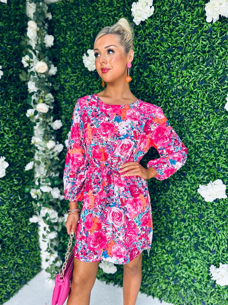 Cassy Mini Dress Floral Pink